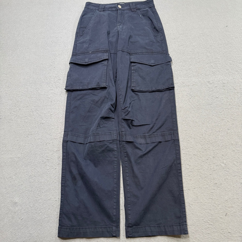 Garage Cargo Pants Women's 0 Navy Blue Wide Leg Baggy Fit  Utility Streetwear